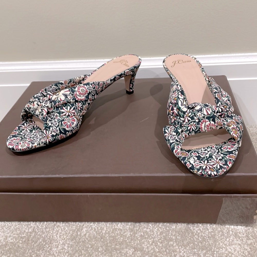J.crew floral kitten heel sandals. NWOB
